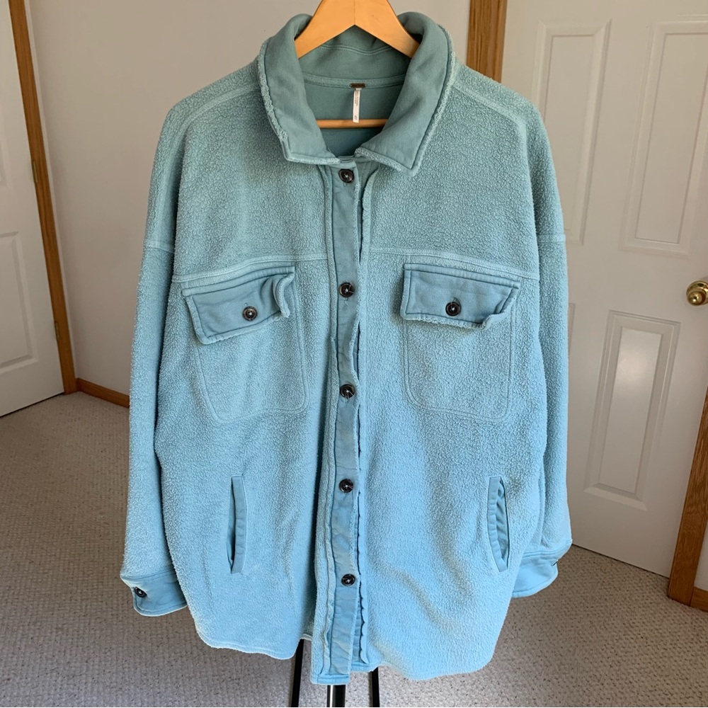 Free People Ruby Jacket Oversized Shacket Blue XL